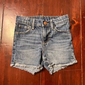 Old Navy distressed blue girls cut off shorts 4T